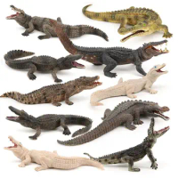 White/Brown/Green Realistic Crocodile Action Figures Solid Simulation Animals Model Decoration Toys For Children Christmas Gifts