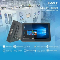 Higole F3APL Fanless 8" Intel N3350 Mini PC Windows 10 WiFi 4G 64G Touch Screen All in One PC Desktop Tablet Industrial Computer
