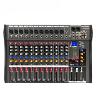 Professional 12 Channel Sound Audio Console Mixer DSP Effector Stage Controller Mesa De Som Digital DJ Audio Mixer