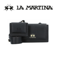 【LA MARTINA】義大利原裝進口 限量2折 頂級金標素面皮革肩背包 1065T 全新專櫃展示品(黑色)
