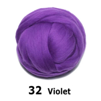 handmade Wool Felt for felting 50g Violet Perfect in Needle Felt 32#