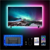 Đèn LED cho TV 30-85 inch, thanh đèn LED RGB cho màn hình TV, đồng bộ hóa âm nhạc, đèn TV chạy bằng