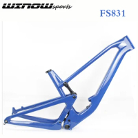 Winowsports carbon mounrain mtb bike frames 29er full suspension bike frame Blue gloss color carbon frame FS831