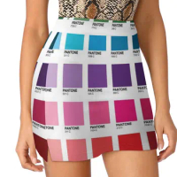 Shades Of Pantone Colors Women's skirt Sport Skort Skirt With Pocket Fashion Korean Style Skirt 4Xl 