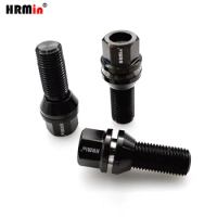 HRMin High quality 20ps M14*1.5/M14*1.25 /M12*1.5mm Gr.5 titanium Conical seat wheel titanium bolt hub bolt with free washer