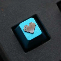 ECHOME Metal Keycap Custom Heart-shaped Aluminum Keyboard Caps Cherry Pink Key Caps for Mechanical Keyboard Gaming Accessories