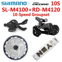 SHIMANO DEORE M4100 10S Groupset MTB Mountain Bike Groupset 1x10 Speed Sunshine Cassette M4120 Rear Derailleur M4100 Shift Lever