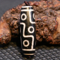 Energy Tibetan old Agate 9 Eye of Kingdom Symbol dZi Bead Pendant Amulet 54MM ZY Lkbrother Sauces Top Quality