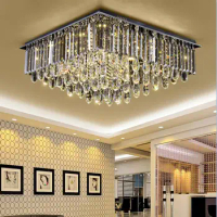 Simple LED Ceiling Lamp Crystal Ceiling Lights Home Fixtures Fashion Bedroom Living Room Lustre Stainless Steel Plafonnier