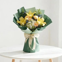 Carnival of Samba - Buket Bunga Lily, Hydrangea, Mawar Peach Flower Bouquet - FlowerAdvisor