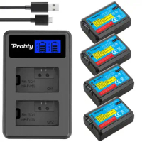 4 Pcs NP-FW50 NPFW50 NP FW50 Battery + LCD USB Dual Charger for Sony NEX-3 NEX-6 NEX-7 RX10 A7 A6400 A6500