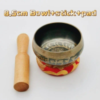 Siap Kirim - Instrument Singing Bowl Tibetan Healing Bowl Bahan Tembaga Mangkuk Suara Buddha Nepal H