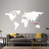 SALE WALL CUTTING STICKER WORLD MAP PETA DUNIA STIKER TRAVEL 2.5 M DINDING