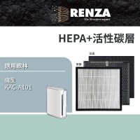 RENZA 適用Kolin 歌林 KAC-A101 A101 智慧型DC直流空氣清淨機(3合1HEPA+顆粒活性碳+活性碳濾網 濾芯)