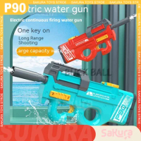 P90 Electric Water Gun Fully Automatic Electric Continuous Firing Water Guns Beach Water Toys For Adult Children's Toy Gifts Boy