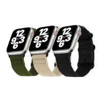【蒙彼多】Apple Watch S7/SE 42/44/45mm運動尼龍帆布錶帶