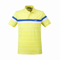 【PING】男款條紋高爾夫短袖POLO衫-黃(GOLF/高爾夫球衫/PA20193-35)