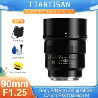TTArtisan 90mm F1.25 Full Frame Manual Focus Portrait Lens for Sony E Nikon Z Canon RF EOSR Leica Sigma L Hasselbald X1D Camera