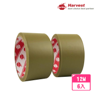 【HarVest】PVC可撕膠帶 橄欖色 4.65cm*12M-6入(免刀膠帶/封箱膠帶/布紋膠帶)