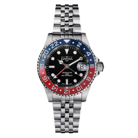 DAVOSA 161.590.06 40mm TT GMT 雙時區潛水專用️錶-藍紅雙色/五銖鋼帶款