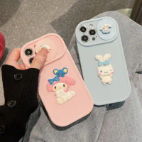 Kawaii Mobile Phone Case Sanrio Mymelody Cinnamoroll Cute Anime Silicone Iphone13 14Promax Case 4Promax Girls Christmas Gift