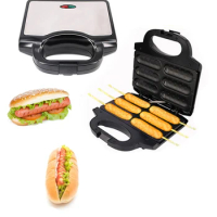 850W Electric Hot Dog Non-Stick Coating Waffles Maker Household Crispy Corn French Muffin Sausage Baking Machine For Breakfast