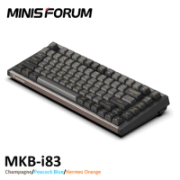 MINISFORUM MKB-I83 Multifunctional Mechanical Keyboard 83 Keys Red Axis RGB Bluetooth 2.4GHz Wireless Gaming Keyboard for Comput