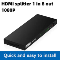 8 Port Hdmi Splitter 1 In 8 Out 1080p splitter 1.4 version 1x2 1x4 1x8 support 3d HDTV Splitter 1x8 Switch 1 input 8 Output
