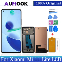 100% Original LCD For Xiaomi Mi 11 Lite Display Touch Screen Digitizer Assembly For Mi 11 Lite 5G LCD AMOLED Display M2101K9AG,