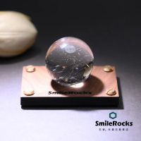 【SmileRocks 石麥】金髮晶水晶球 No.051230960(附SmilePad 6X9底板)