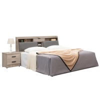 【WAKUHOME 瓦酷家具】Hedy灰橡木風5尺床頭箱型標準雙人床-台規尺寸A006-H525+H535