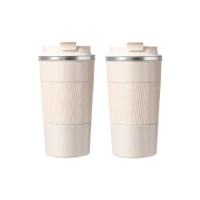 【日本FOREVER】不鏽鋼陶瓷塗層易潔咖啡杯/保溫杯510ml-白-2入組