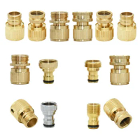 1/2 3/4 inch Male Female Thread Copper Connector Kit Garden Hose Quick Connector Brass Fitting Irrigation Tube Water Gun Joints