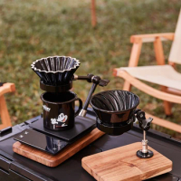 Outdoor Portable Coffee Pour-over Mount Office Origami Filter Cup Acacia Mangium Folding Bracket Photographer Appliance