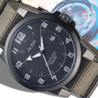【ALBA】雅柏手錶 黑色框戶外休閒風時尚男錶/AS9C73X1(保固二年)