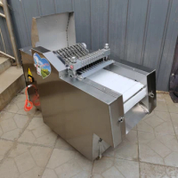 Stainless Steel Meat Slicer Raw Chicken Meat Cube Cutter Pork Skin Strip Cutting Machine Frozen Beef Poultry Meat Dicing Machine