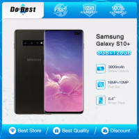 Original Samsung Galaxy S10+ S10 Plus G9750 G975FD 4G Mobile Phone Dual SIM 6.4" 8GB RAM 128GB/51GB ROM NFC Android SmartPhone