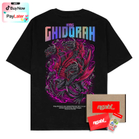 (Gratis Stiker) Ngab Kaos Baju Dewasa Sablon Reflective Rainbow King Ghidorah Hitam NB114 Unisex Pri