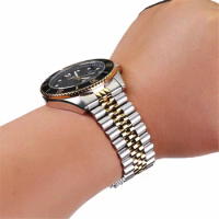 Oyster Diary 22mm Diving Silver Gold Stainless Steel Strap For Duro Mdv106 107 Watch Wristband Bracelet Watchband Replacement