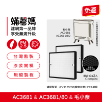 【Mitewithmom 著媽】複合式濾網2入(適 PHILIPS 飛利浦 AC3681 AC3681/80 毛小奈抗敏寵物清淨機 FY3129)