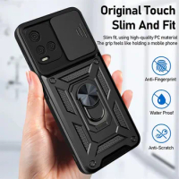 VIVO Y21 Shockproof Case for VIVO Y21 Y21S Y33S Push Pull Camera Protection Ring Stand Phone Back Cover for VIVO V21 5G V21E 4G