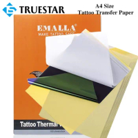 EMALLA Tattoo Transfer Paper A4 Size Classic Tattoo Stencil Paper 4 Layers Thermal Copier Paper Tattoo Tracing Paper Accessories