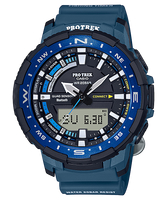 【CASIO卡西歐】PRO TREK  防水200米 潮汐顯示 釣魚定時器 藍牙智慧錶 - 藍 (PRT-B70-2) 廣三SOGO