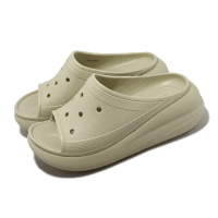 【Crocs】拖鞋 Crush Slide 男鞋 女鞋 骨白色 經典泡芙 厚底 洞洞 卡駱馳(2087312Y2)