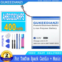 400mAh GUKEEDIANZI Battery AHB332824HPS For TomTom Spark 3 Cardio +/II 2/Music GPS Watch 2-wire Plug Big Power Bateria