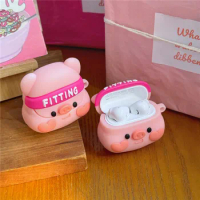 For Sony WF 1000 XM4 XM5 Earphone Cases Cartoon Pig Silicone Protective Cover For Sony Wireless Bluetooth Headset Charging Box