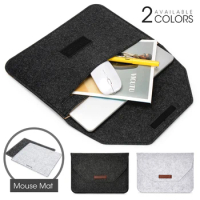 Envelope Laptop Bag Felt Sleeve 11 12 14 Inch For Macbook Air 13 Retina 15 Case For Laptop MateBook Notebook With Mousepad Gift