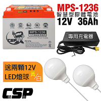 【CSP】膠體儲能電池(12V36Ah) 贈燈球 露營 攤販 釣魚 野營 創業 野營 露營車 戶外 MPS1236