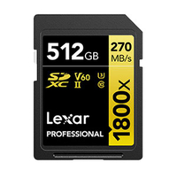 Lexar 雷克沙 Professional 1800x SDXC UHS-II 512G記憶卡 GOLD 系列