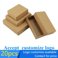 20 Pcs Kraft Paper Drawer Box, White Gift Packing Paper Box for Jewelry, Tea, Handsoap, Candy, Wedding logo print
